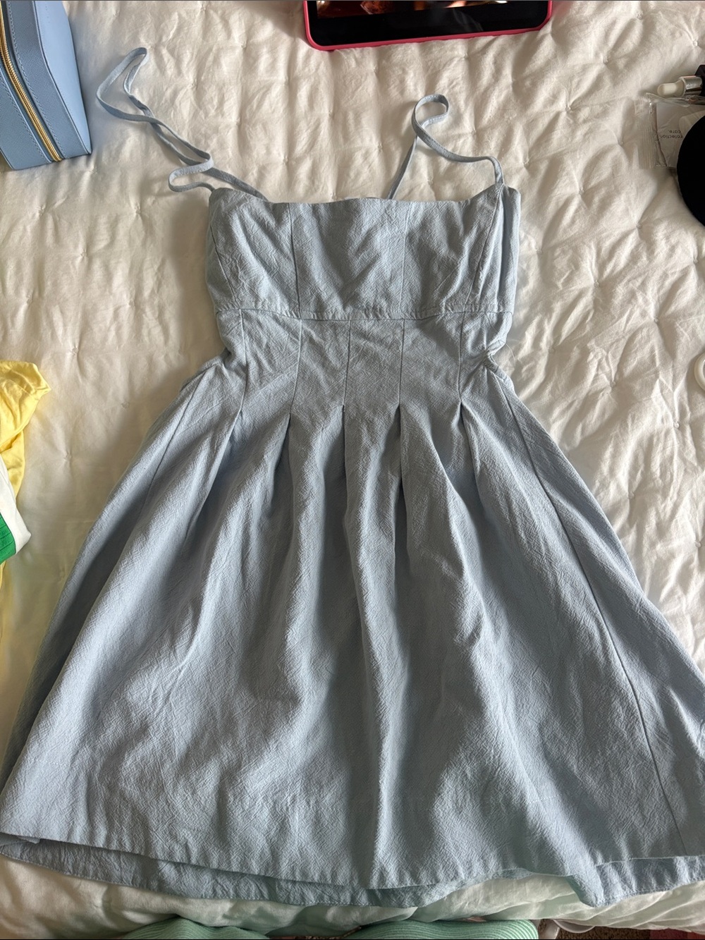 Light Blue Spaghetti-Strap Midi Dress